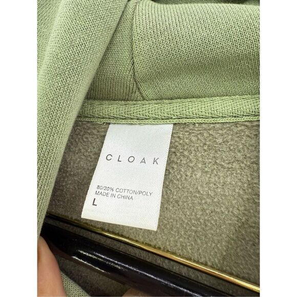 Cloak Mens Green Cotton Blend Fleece Pullover Hoodie Sweatshirt Size Large - Picture 6 of 9